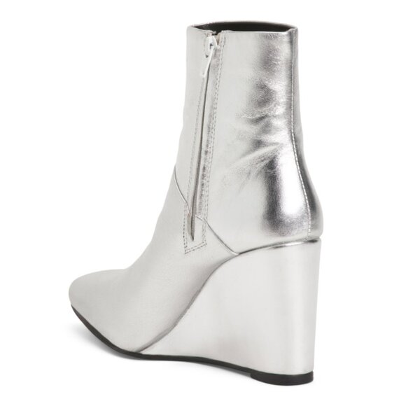 SEYCHELLES Silver Leather Only Girl Wedge Booties - Picture 2 of 2